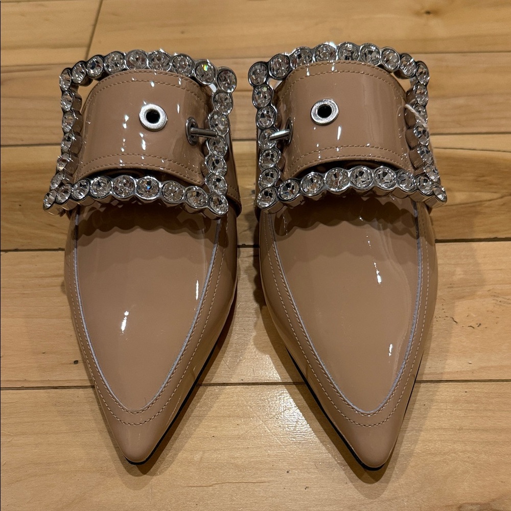 Maison Martin Margiela Beige Crystal-Trimmed Mules - Picture 3 of 13